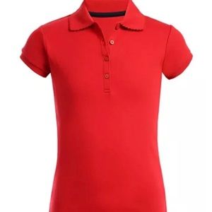 Nautica Girls' School Uniform Short Sleeve Polo